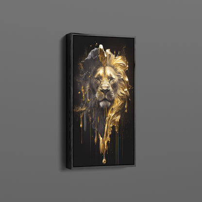 Golden Lion - Framed Canvas