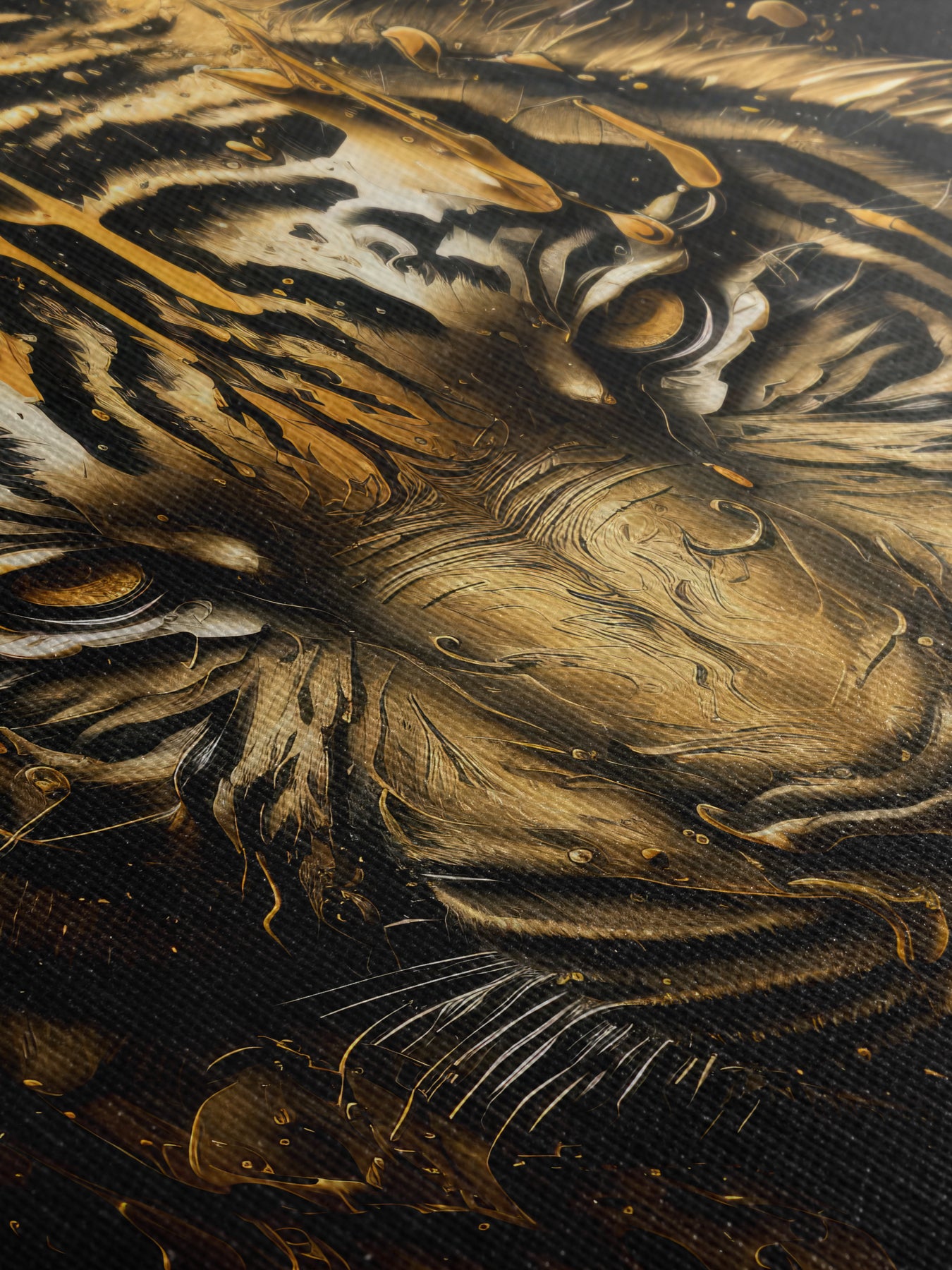 Golden Tiger - Framed Canvas