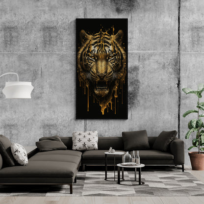 Golden Tiger - Framed Canvas